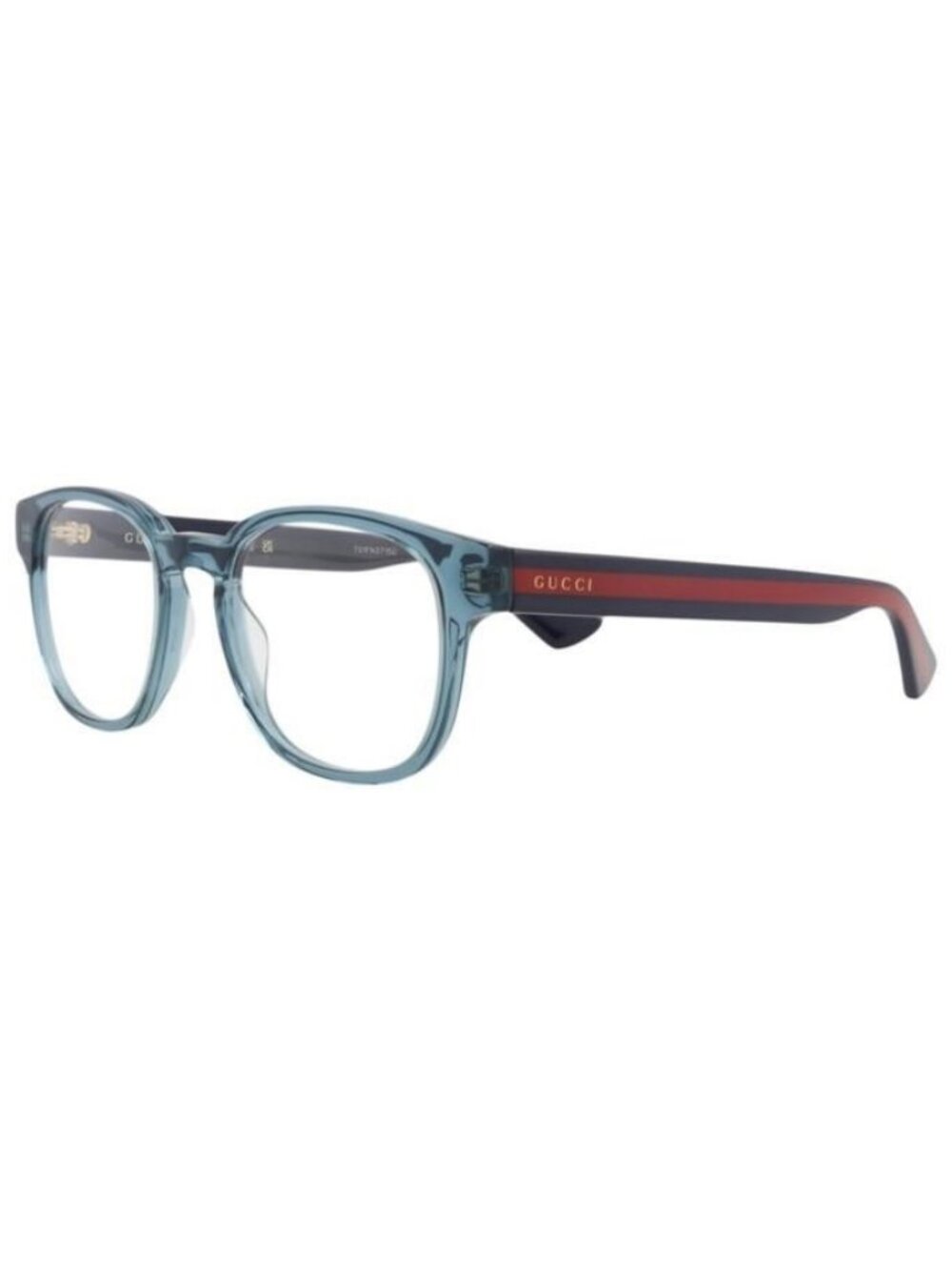 New Gucci Mens Square/Rectangle Blue Blue Transparent Fashion Designer Eyeglasse